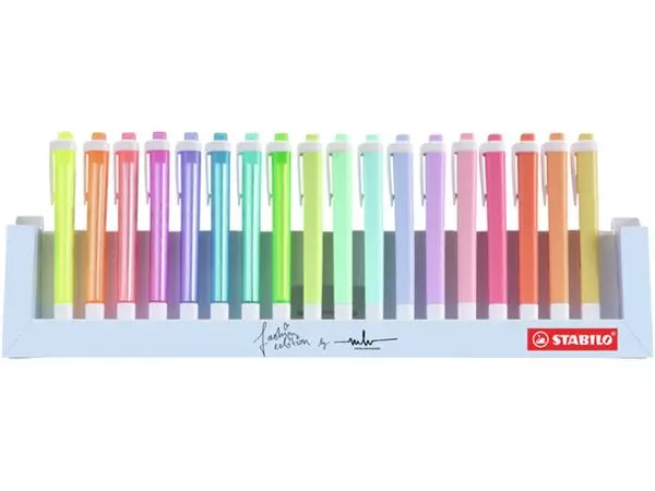 Een Markeerstift STABILO Swing cool 275/18 assorti deskset à 18 stuks koop je bij Holster Kantoortotaal