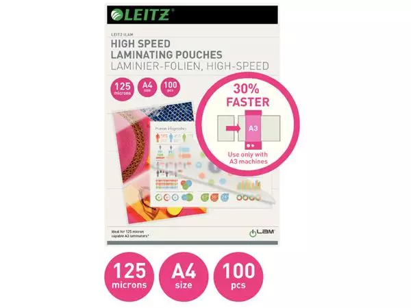 Een Lamineerhoes Leitz iLAM A4 High speed 125 mic koop je bij De Rijk Kantoorshop