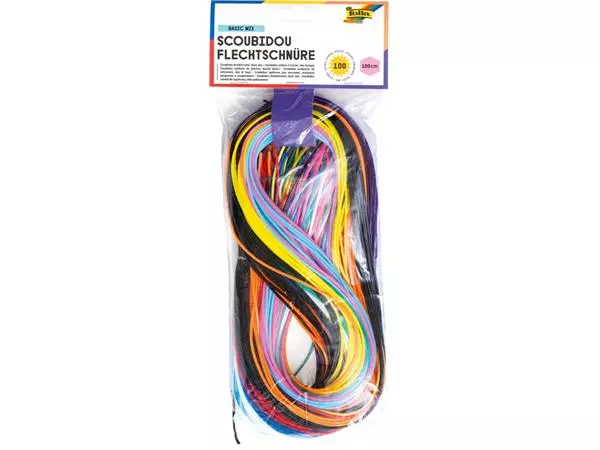 Een Scoubidoo touwtjes Folia 100cm 100 stuks assorti kleuren koop je bij De Joma BV