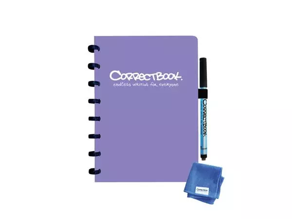 Notitieboek Correctbook A5 blanco 40blz petunia purple