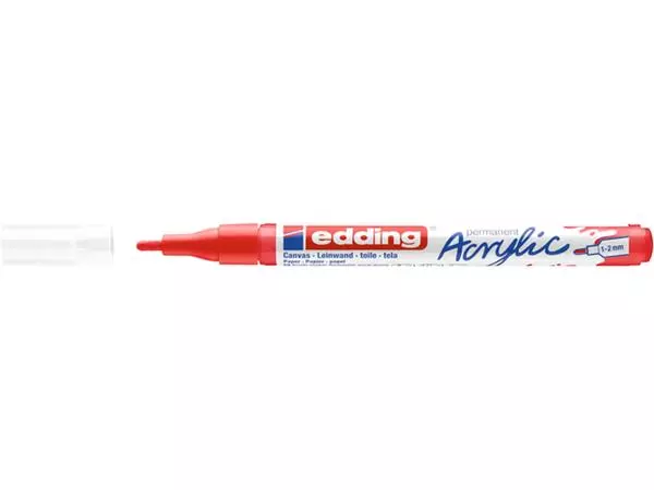 Een Acrylmarker edding e-5300 fijn verkeersrood koop je bij Friese Schrijfkamer