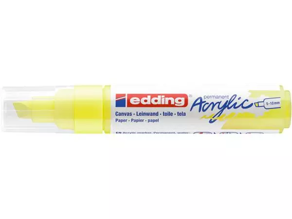 Een Acrylmarker edding e-5000 breed neon geel koop je bij Jacobs