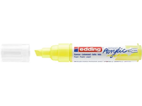 Een Acrylmarker edding e-5000 breed neon geel koop je bij Peter Wind