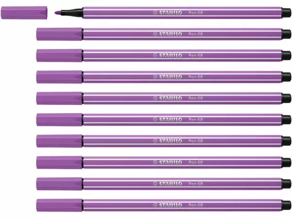 Een Viltstift STABILO Pen 68/60 medium vergrijsd violet koop je bij VDB Office Express B.V.