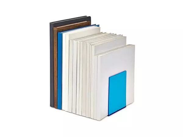 Een Boekensteun MAUL 10x10x13cm acryl set 2 neon blauw transparant koop je bij Peter Wind