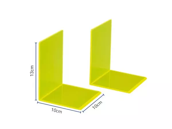 Een Boekensteun MAUL 10x10x13cm acryl set 2 neon geel transparant koop je bij Kantorice office & business supplies