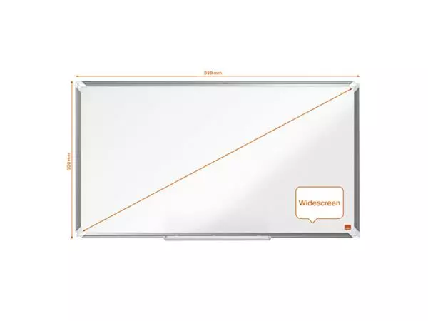 Een Whiteboard Nobo Premium Plus Widescreen 50x89cm staal koop je bij De Rijk Kantoorshop