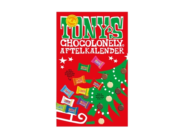 Een Chocolade Tony's Chocolonely Kerst big Tiny calendar 225gr assorti koop je bij Clippz! Office Supplies