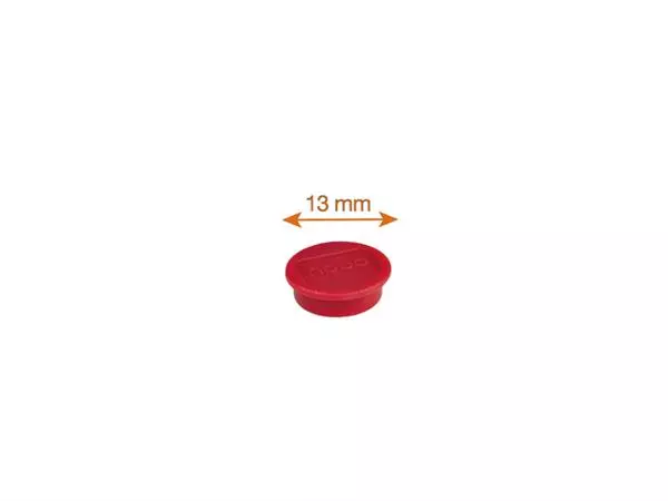 Een Magneet Nobo 13mm 100gr rood 10 stuks koop je bij Draais.com