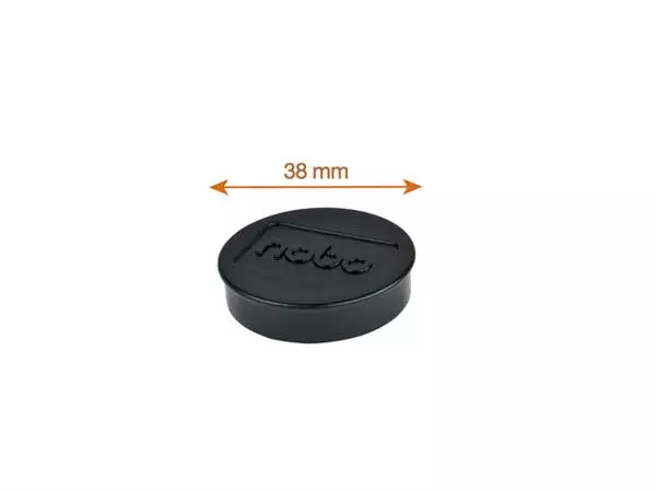 Een Magneet Nobo 38mm 2500gr zwart 10 stuks koop je bij De Rijk Kantoorshop