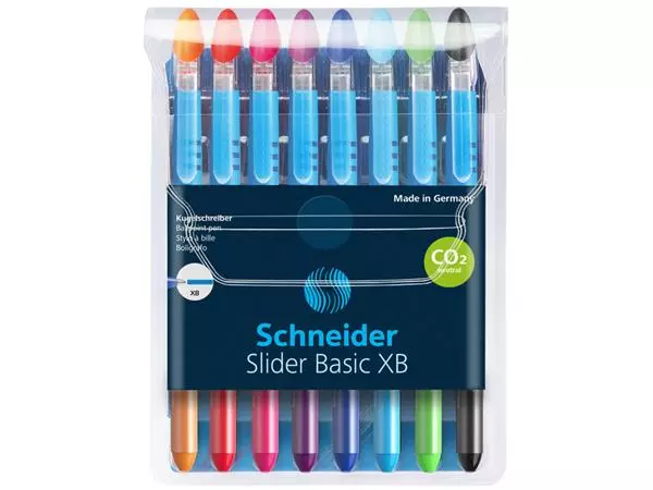 Een Rollerpen Slider Basic Colours extra breed etui à 8 stuks koop je bij Kantoorboekhandel Van Atten