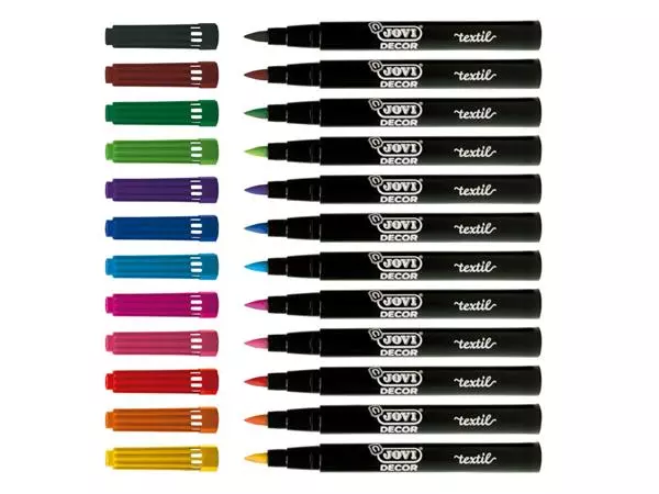 Een Textielstift Jovi assorti set à 12 stuks koop je bij Continu Kantoor