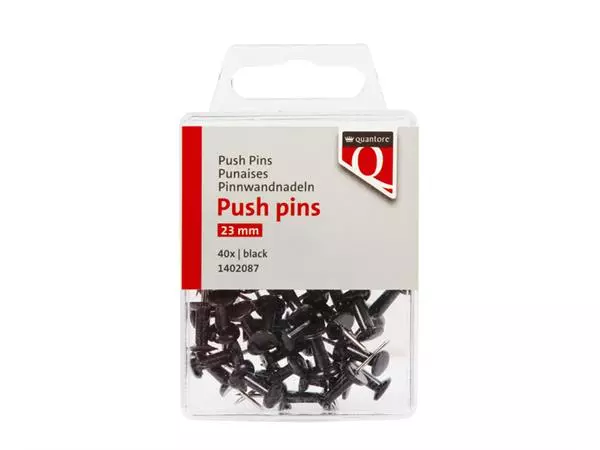 Een Push pins Quantore 40 stuks zwart koop je bij Clippz! Office Supplies