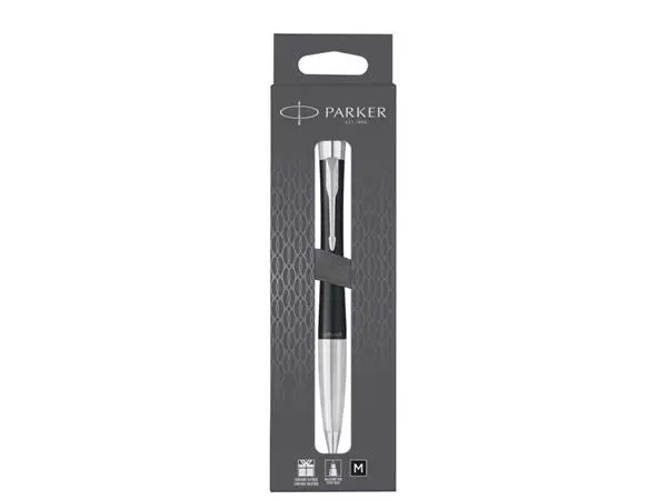 Een Balpen Parker Urban twist matt black CT medium blister à 1 stuk koop je bij Schellen Boek- en Kantoorboekhandel