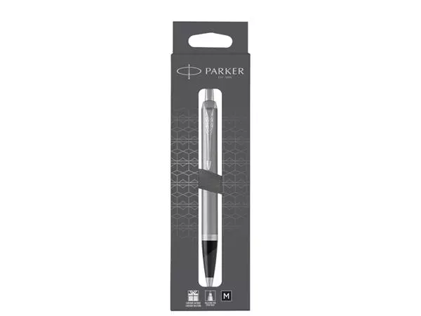 Een Balpen Parker IM stainless steel CT M blister à 1 stuk koop je bij "De Waal" Kantoor Efficiency