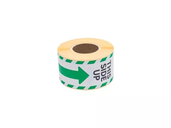 Een Waarschuwingsetiket Rillprint this side up 46x125mm wit groen 250 stuks koop je bij Kantorice office & business supplies