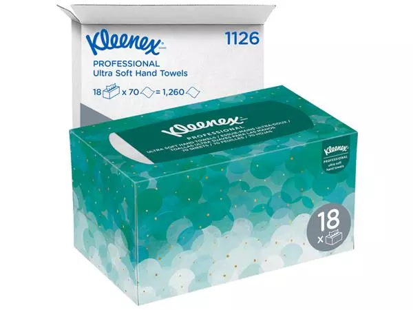 Buy your Handdoek Kleenex Ultra i-vouw 1-laags dispenserdoos 70vel wit 1126 at QuickOffice BV