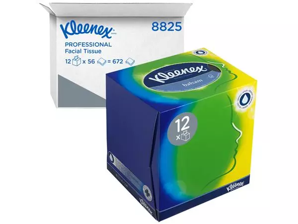 Facial tissues Kleenex kubus 3-laags 56stuks wit 8825