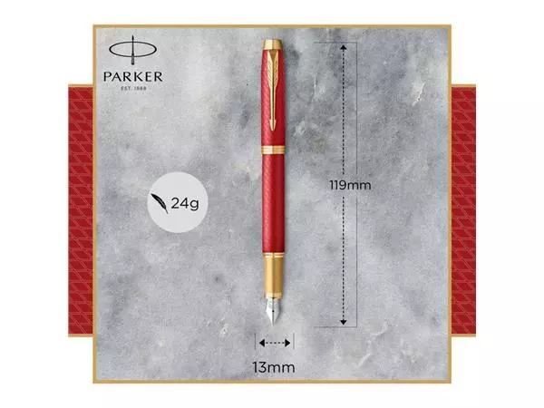 Een Vulpen Parker IM Premium deep red GT fijn koop je bij Friese Schrijfkamer