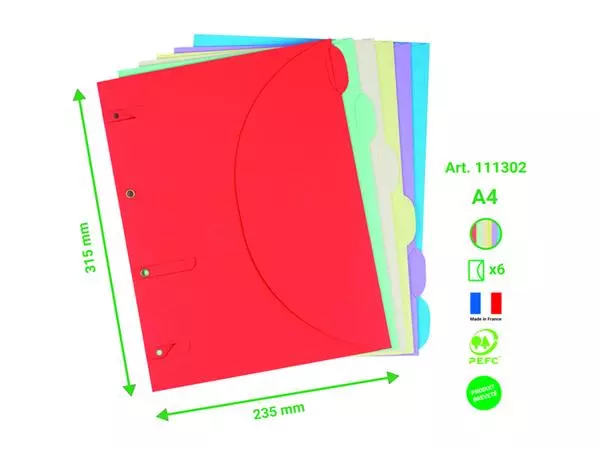 Een Smartfolder Tarifold A4 assorti 6 stuks koop je bij WinkelVolWinkels