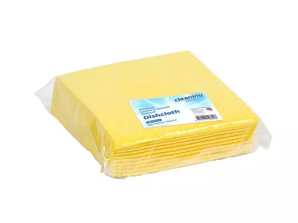 Een Chiffon de nettoyage Cleaninq non tissé 38x40cm jaune 10 pièces koop je bij QuickOffice BV