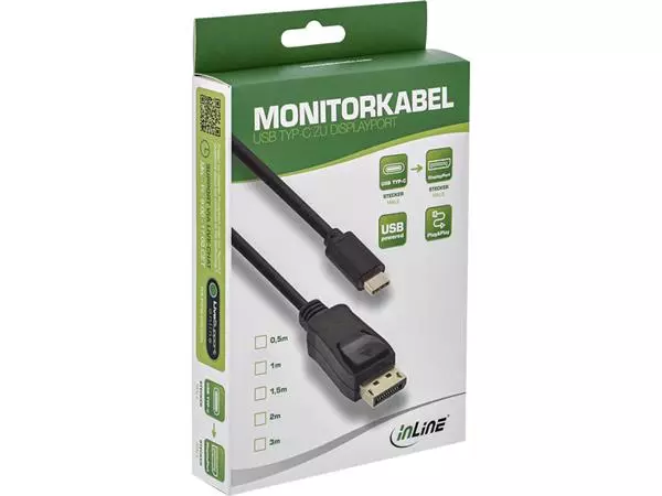 Een Kabel inLine USB-C Displayport 3.1 4K M/M 2 meter zwart koop je bij De Joma BV
