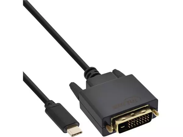 Een Kabel inLine USB-C DVI 24+1 3.1 1080P M/M 2 meter zwart koop je bij Romijn Office Supply