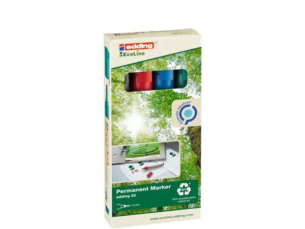 Een Marqueur edding 22 EcoLine biseau assorti set 4 pièces koop je bij QuickOffice BV