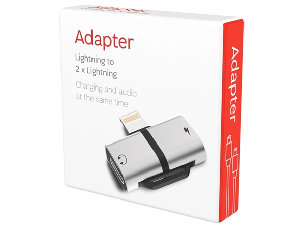 Een Adapter Lightning naar 2 x Lightning grijs koop je bij Scheepstra Drachten