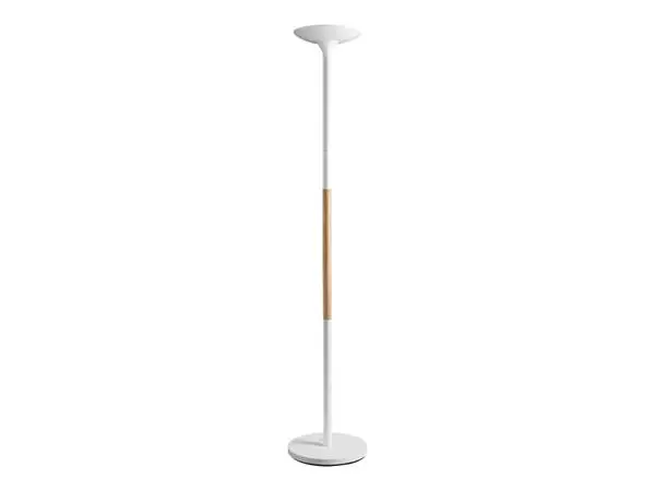 Een Vloerlamp Unilux Pryska led hout wit koop je bij Avoux