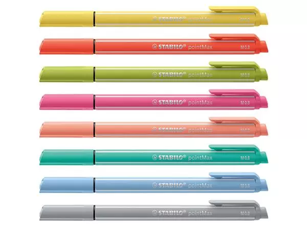 Een Viltstift STABILO pointMax 488/8 medium assorti pastel etui à 8 stuks koop je bij Kantorice office & business supplies