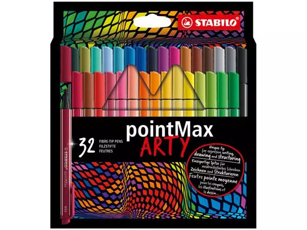 Een Viltstift STABILO pointMax 488/32 Arty medium assorti etui à 32 stuks koop je bij Schellen Boek- en Kantoorboekhandel