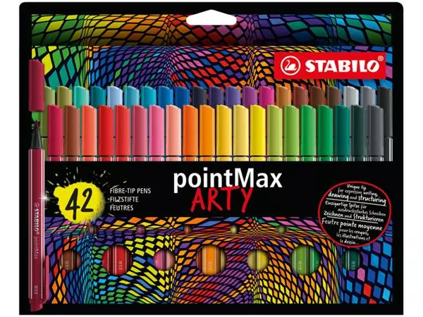 Viltstift STABILO pointMax 488/42 Arty medium assorti etui à 42 stuks