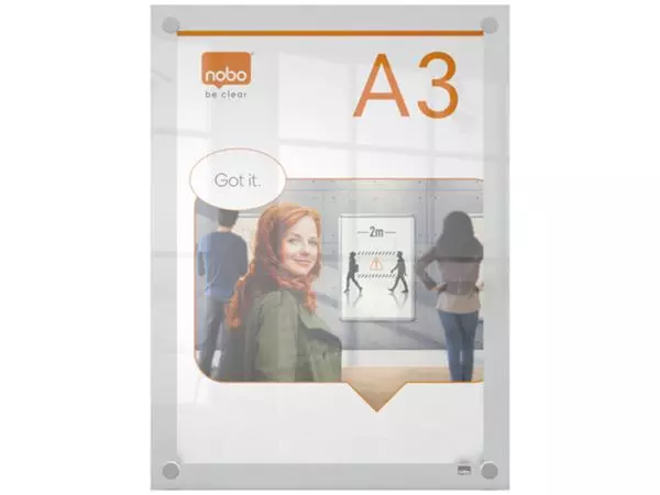 Een Infobord Nobo Premium Plus A3 acryl wand koop je bij All Office Kuipers BV