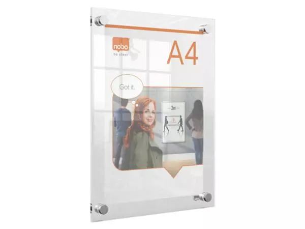 Een Infobord Nobo Premium Plus A4 acryl wand koop je bij De Joma BV