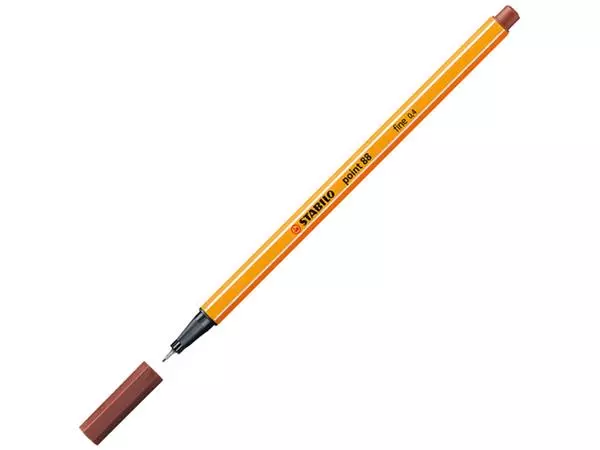 Een Fineliner STABILO point 88/75 fijn sienna koop je bij Clippz! Office Supplies