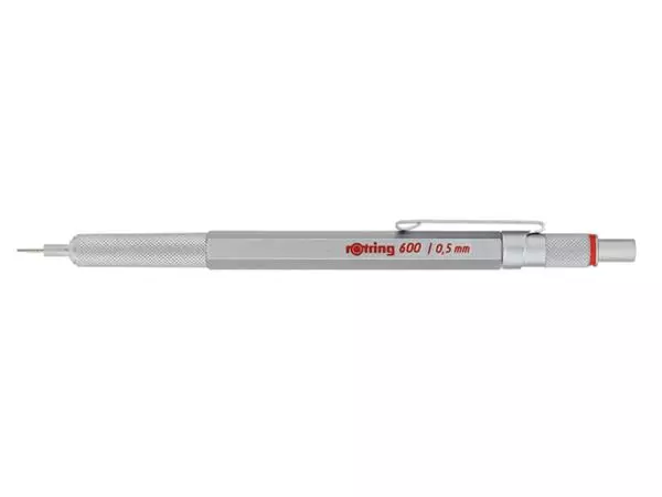 Een Vulpotlood rOtring 600 0,5mm zilver koop je bij Schellen Boek- en Kantoorboekhandel