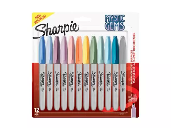 Viltstift Sharpie rond Mystic Gems assorti blister à 12 stuks