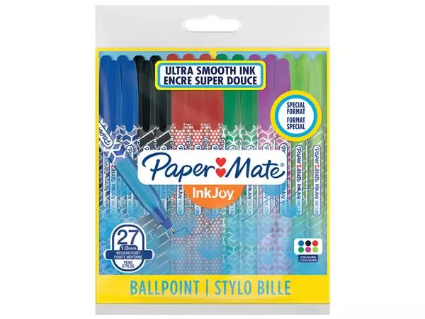 Balpen Paper Mate Inkjoy 100 Wrap set à 6 kleuren 27 stuks