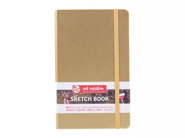 Een Schetsboek Talens Art Creation 80 witte vellen 140gr 130x210mm witgoud koop je bij Kantorice office & business supplies