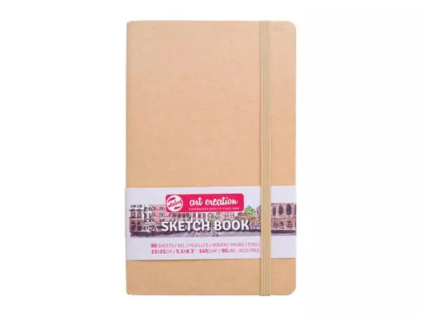 Een Schetsboek Talens Art Creation 80 witte vellen 140gr 130x210mm kraft koop je bij Kantorice office & business supplies