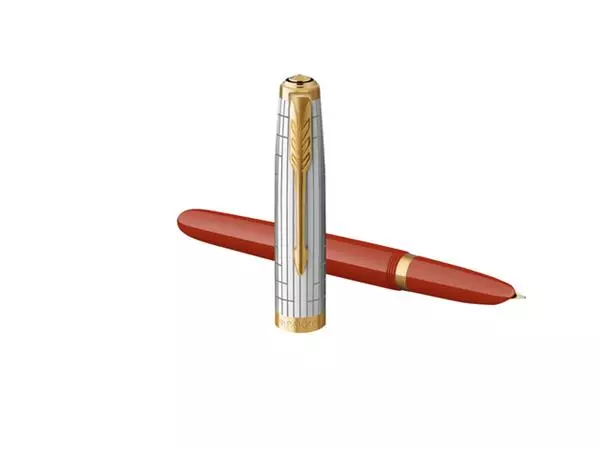 Een Vulpen Parker 51 Premium red rage GT medium koop je bij Friese Schrijfkamer