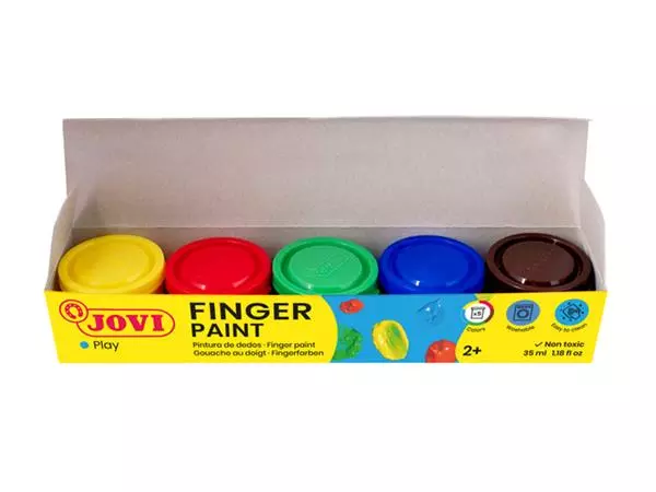 Een Vingerverf Jovi 35ml assorti set à 5 potjes koop je bij Deska Alles voor Kantoor