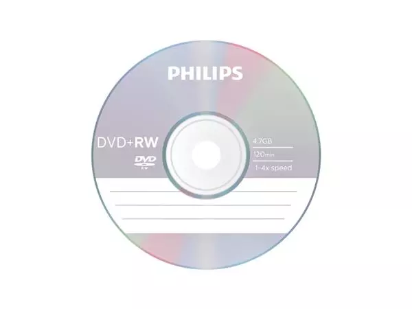 Een DVD+RW Philips 4.7GB 4x SP 10 pièces koop je bij QuickOffice BV