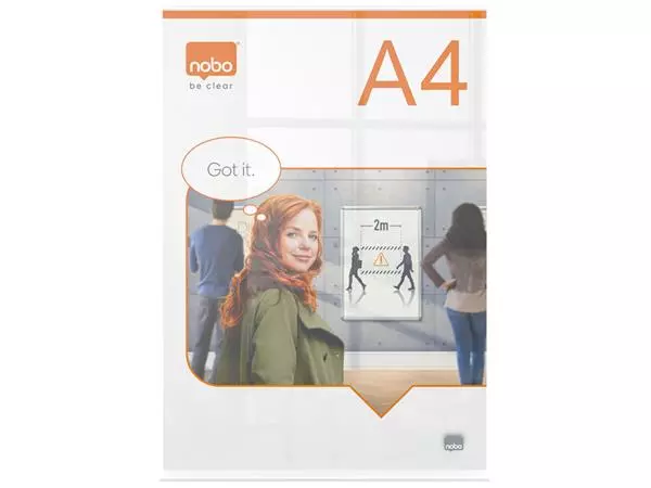 Een Infobord Nobo Premium Plus A4 acryl vrijstaand koop je bij De Rijk Kantoorshop