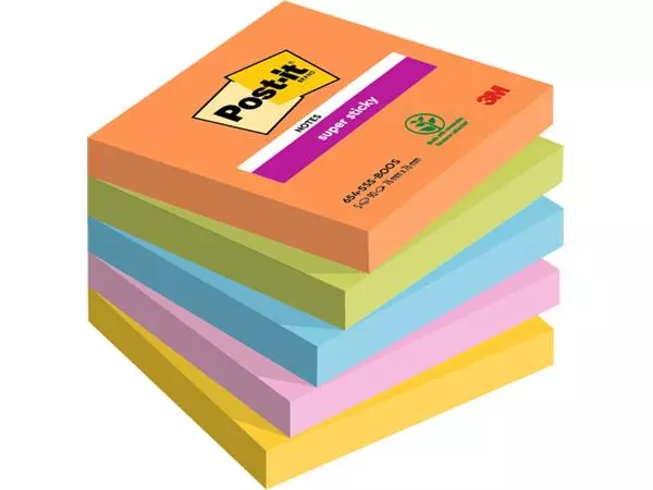 Een Memoblok Post-it 654 Super Sticky 76x76mm Boost 5 stuks koop je bij PrimaOffice