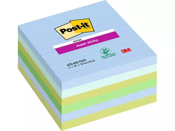 Een Memoblok Post-it 675-6 Super Sticky 101x101mm Oasis koop je bij iPlusoffice