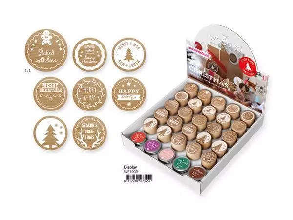 Een Stempels en stempelkussen Woodies Christmas koop je bij Kantorice office & business supplies