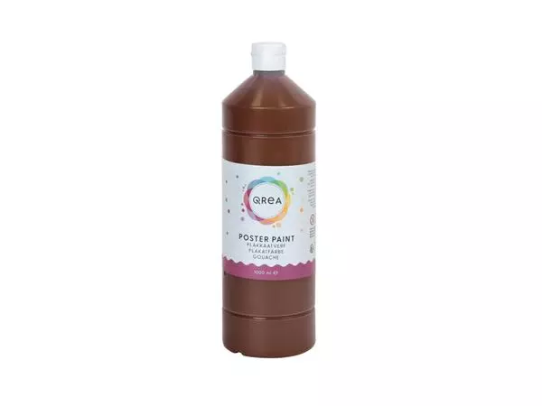 Een Plakkaatverf Qrea donkerbruin 1000ml koop je bij QuickOffice BV