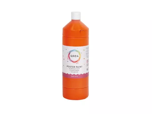 Een Plakkaatverf Qrea oranje 1000ml koop je bij Company Supplies